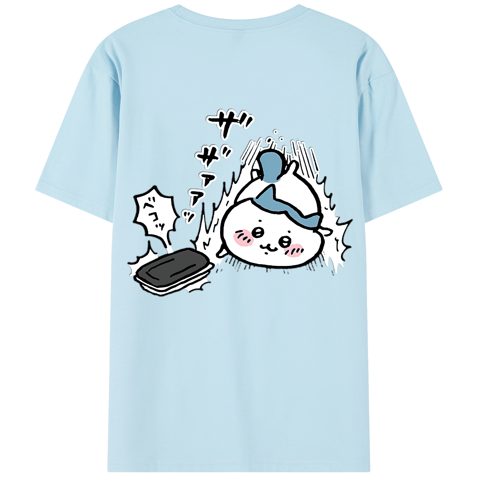（画像用） ちいかわ ハチワレ Chii-kawa hachiware 綿100％半袖Tシャツ（背面プリント）